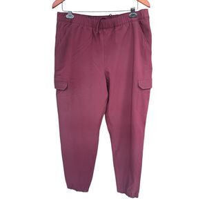 Eddie Bauer woman’s 14 burgundy frost fighter jogger side pockets pants hiking